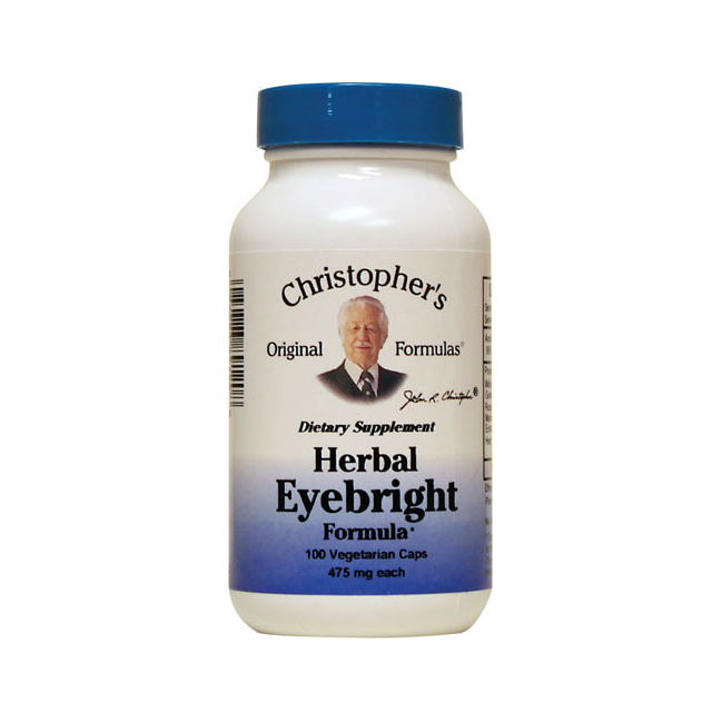 Dr. Christopher's Herbal Eyebright (100 caps) is a product that was designed to be an herbal product that helped support the eyes and relieve several eye related ailments..